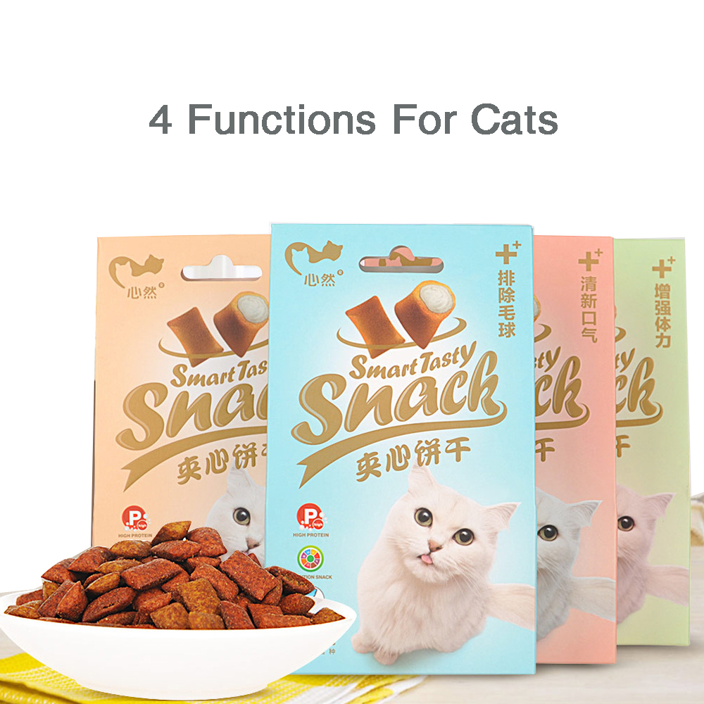 4 Effect Cat Snacks Cat Sandwich Biscuits Health Toys Beauty Snacks Biscuits Pet Food Freshen Breath Enhance Physical Strength