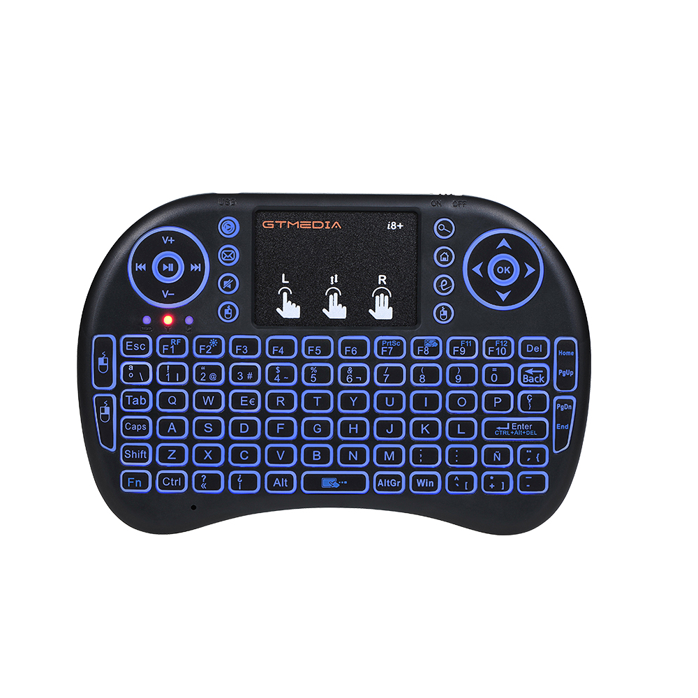 i8+ Mini Wireless Keyboard 3 Colors Backlit Russian/English/Spanish Android TV Box Black Touchpad Air Mouse Handheld gaming