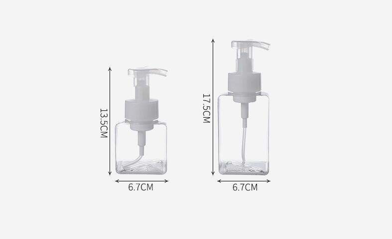 250ml/400ml Quadrate foam bottle Bubbler Clear Foaming Mousse Bottle Shampoo Lotion Shower Gel Foam Pump Bottles Travel Use