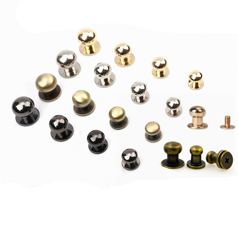 YIBO 10pcs 4-10mm monk head nipple rivet sewing leather metal crafts solid nail screw rivet luggage accessories belt rivet