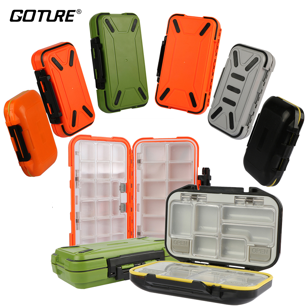 Goture Fishing Tackle Box Waterproof Double Side Lure Bait Hooks Storage Boxes Boxes Carp Fly Fishing Accessories Size S M L