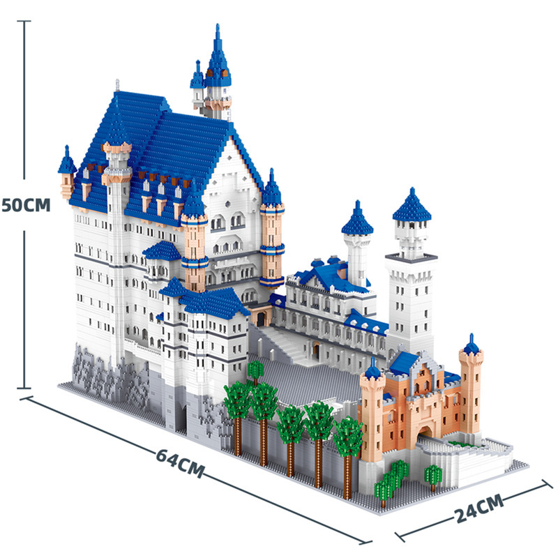 LZ8020 Swan Lake Castle Miniature Diamond Particles Creative High Difficulty Adult Assembling Building Blocks toys for gifts
