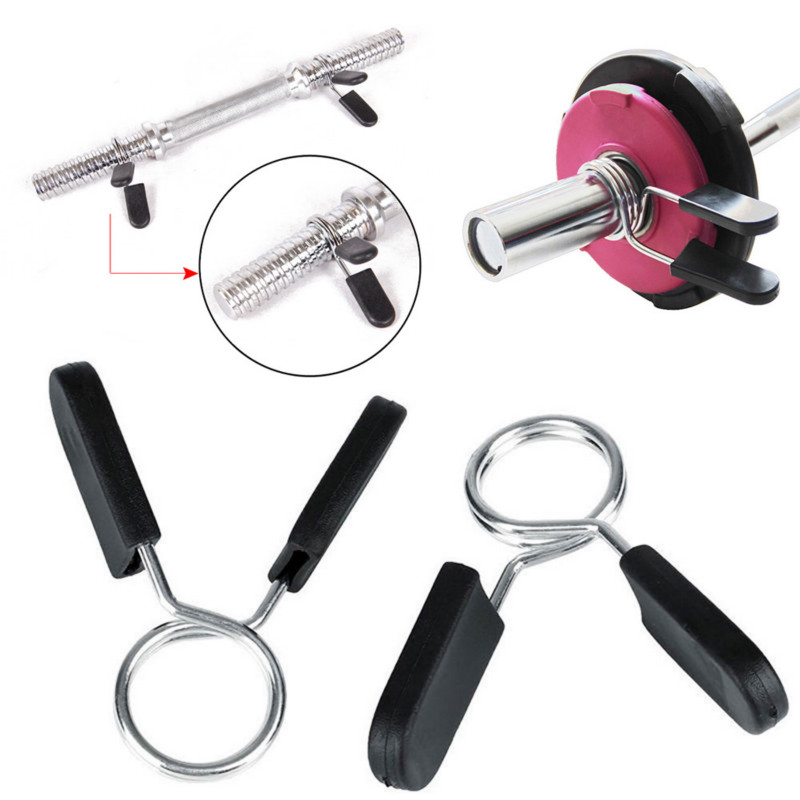 2 pcs 28mm 30mm 50mm handle dumbbells barbell spring clips Outdoor Fitness Body Building Equipment
