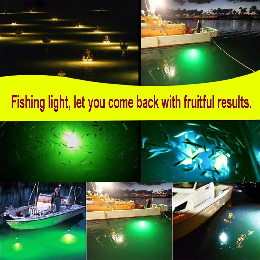 12V LED Underwater Sinking Submersible Night Fishing Light Crappie Squid Boat Shad Shrimp Fish Finder Lamp 5m Cord