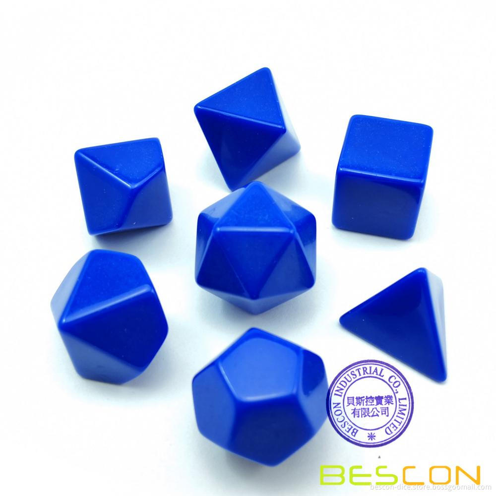 Bescon Blank Polyhedral Dice Set of 7 d4 d6 d8 d10 d12 d20 d%, Flat RPG Dice Set Without Numbers