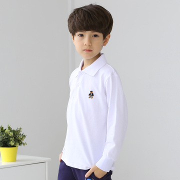 spring autumn Top quality boy girl polo shirts school uniform solid shirt unisex t shirt long sleeve cotton clothes for 3-16Y