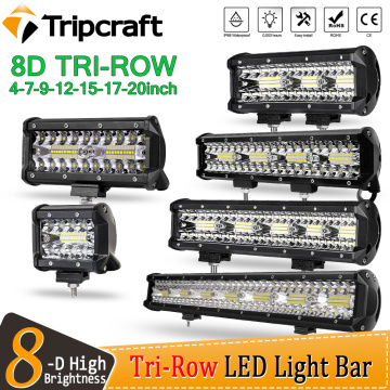 Tripcraft 3 Rows 8D 12'' 20'' LED Light Bar 420w 12V 24V 4'' LED Work Light Bar for Car Tractor Boat OffRoad 4x4 Truck SUV ATV