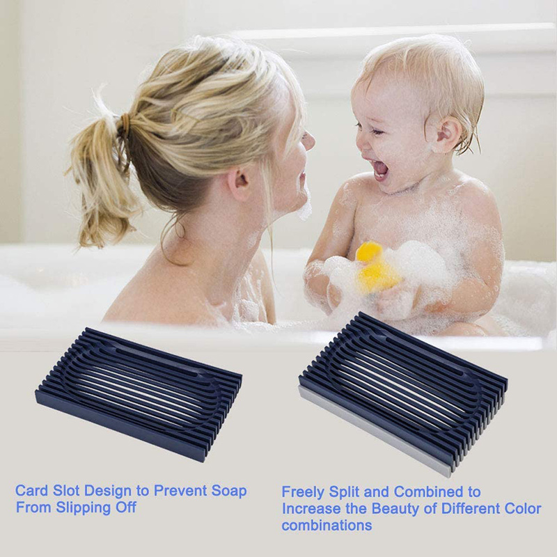 Newl Shower Soap Dish Premium Self Draining Bar Soap Holder for Shower Modern Soap Saver for Bathroom Flexible Soap Tray XSD88