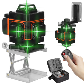 4D 16 Lines Laser Level Self-Leveling Wireless Remote 360 Horizontal Vertical Cross With Battery Wall Bracket Nivel Laser