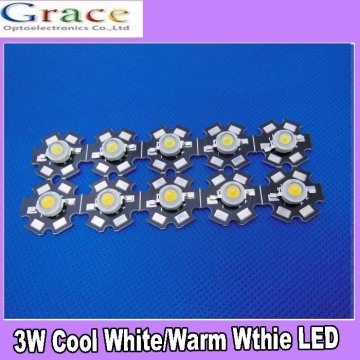 50pcs 3W High Power LED light emitter Warm White 3000-3200K, Cool White 6000-6500K Colors led With 20mm Star pcb