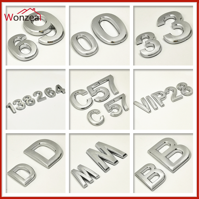 3D 5cm/7cm ABS Self Adhesive Door Number Sign Number Digit Apartment Hotel Office Door Address Street Number Stickers Plate Sign