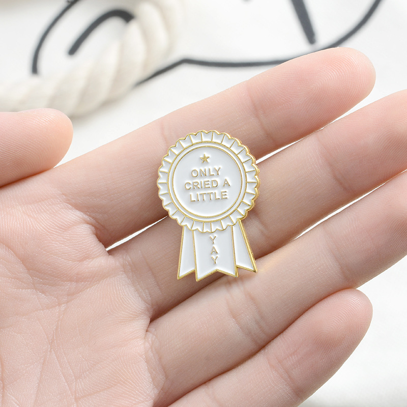 Only Cried A Little Enamel Pin White sun flower reward Badge Brooch for Bag Lapel pin Fashion Jewelry Gift for Friends Kids
