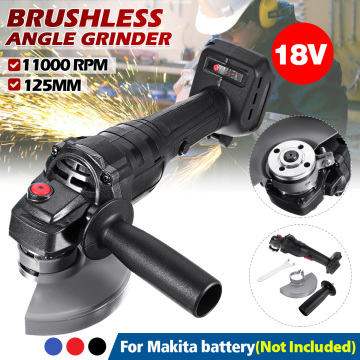18V 800W 125mm Brushless Cordless Impact Angle Grinder without battery Power Tool Cutting Machine Polisher for Makita Battery