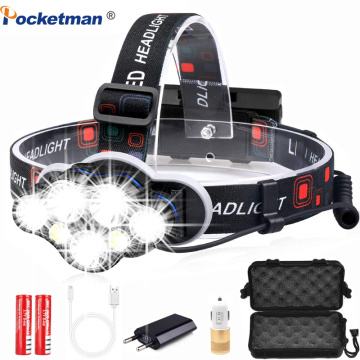 Flashlight Torch Lantern Bicycle Light Use 18650 Battery for Camping Fishing Light Headlamp 7 LED Headlight Head Lamp