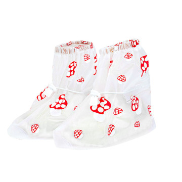 SAGACE Shoe Covers Children's Waterproof Shoe Cover Rainproof Shoe Cover Rain Gear White Mushroom Pattern Kids Rain Shoe Cover