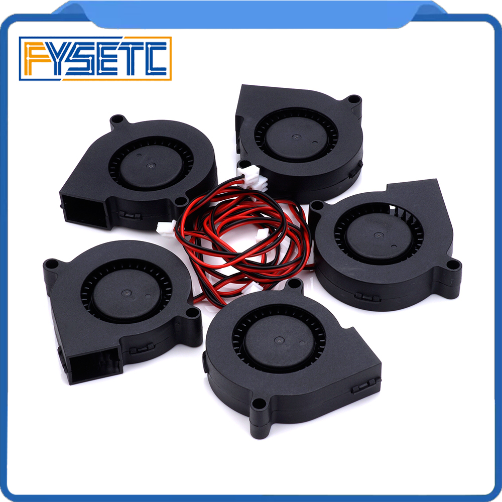 2xDouble 12V DC 5015 50x50x15mm Blow Radial Cooling Fan Sleeve Bearing for Electronic 3D Printer Parts Long Life Low Noisy