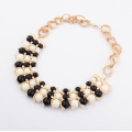 Factory Outlet exaggerated acrylic bead temperament dress necklace handmade beaded jewelry gold metal necklaces