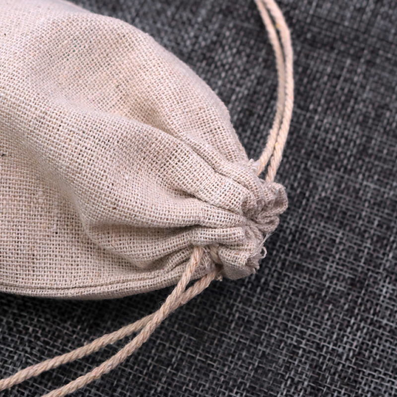 50pcs/lot Natural Cotton Bags Small Linen Drawstring Gift Bag Muslin Pouch Bracelets Candy Jewelry Packaging Bags & Pouches