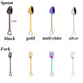 Multi-color Spoon Fork Shovel Shape Ice Cream Spoon&Fork Coffee Ice Cream Tools Kitchen Accessories