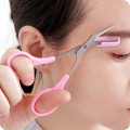 1pcs Eyebrow Trimmer Scissors Comb Eyelash Hair Scissors Clips Shaping Eyebrow Razor Shear Groom Hair Trim 6 Colors