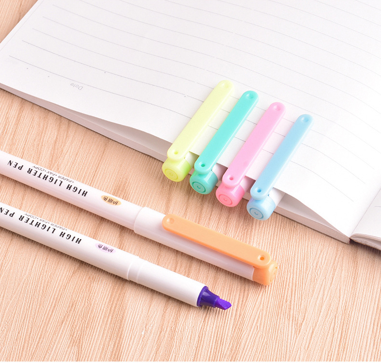 Pastel Highlighter Pens Set Permanent Highlights Marker Destacador Color Pastel Stationery Bullet Journal Supplies Milkliner