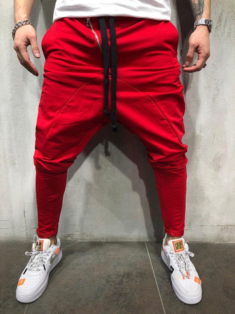 Hip Hop Streetwear Men's Splice Joggers Pants Fashion Men Casual Cargo Pant Trousers High Street Elastic Waist Harem Pant Men