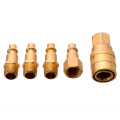 5pcs New Solid Brass Quick Coupler Set Air Hose Connector Fittings 1/4" NPT Plug Female Male Quick Plugs Pneumatic Tool Parts