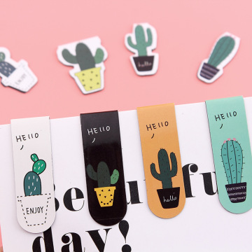 2 pcs/pack Creative lovely Cactus Potted Magnet Bookmark Paper Clip School Office Supply Escolar Papelaria Gift Stationery