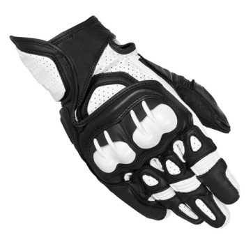 Black White Alpine GPX Leather Glove Black White Motocross Street Moto Riidng Motorcycle Men's Gloves