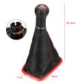 5 Speed Car Gear Shift Knob Shifter Lever Leather Cover Gaiter Boot for Seat Leon/Toledo 1999-2001