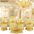 European Resin bathroom set tooth brush holder Soap Dispenser soap box Tray bathroom decoration accessories Wedding gifts