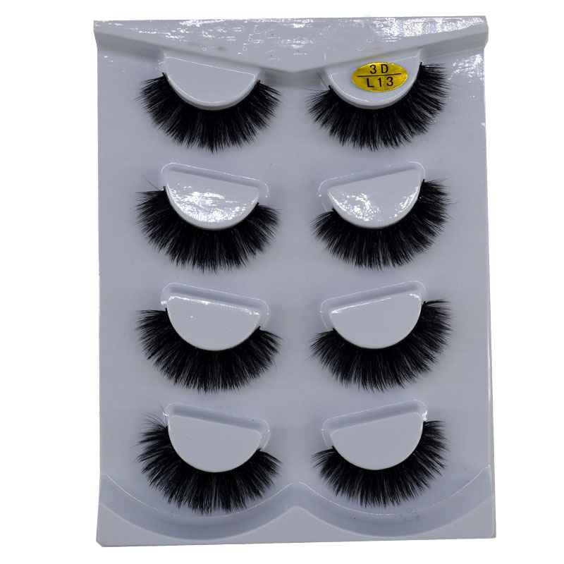 HBZGTLAD New 4 pairs natural false eyelashes fake lashes long makeup 3d mink lashes eyelash extension mink eyelashes for beauty