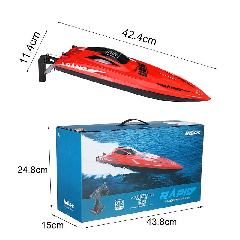 2.4GHz High Speed RC Racing Boat with Self-Righting Hull Design Electric Remote Control Ship Model Toys Gift Built-in Battery