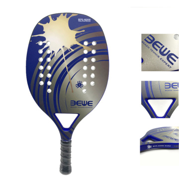 Free Shipping Super Design Rough Painting Good Quality Low Price Durable Fiberglass Beach Tennis Racket