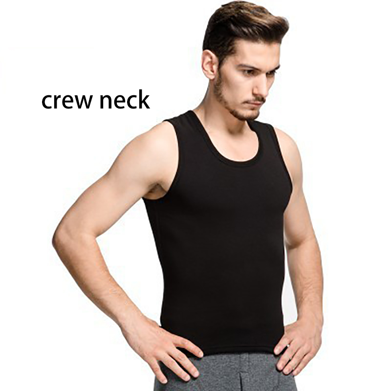 2018 Winter Mens Sleeveless undershirt O-Neck Velvet Vest Warm Thermal Fleece Undershirts Male Tank Tops Plus Size 3XL