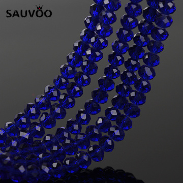 SAUVOO 2Strand/lot Royal Blue Crystal Beads 4MM 6MM 8MM Faceted Natural Stones Beading Charms for DIY Jewelry Making Wholesale