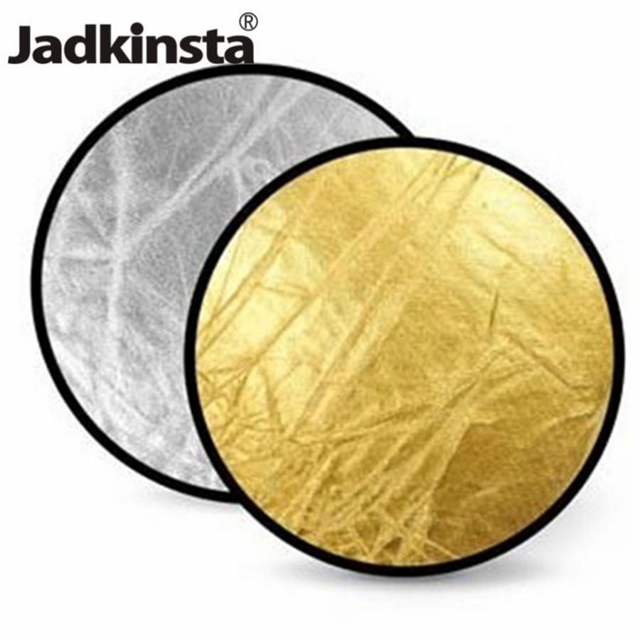 Jadkinsta 60cm Photo Studio Reflector Disc Photography Round Silver Golden Foldable Portable Reflectors Flash Photo Accessories