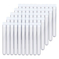 200Pcs 12X100mm Lab Clear Plastic Test Tube with Cap U-Shaped Bottom Long Transparent Test Tube Lab Experiment Supplies