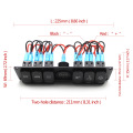 Colorful 12V 6 Gang Rocker Switch Panel Circuit Breaker LED Voltmeter RV Car Marine Boat Switch Panel Led Switch Panel Auto