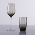 Unique Grey Colored Ribbed Wine Glasses