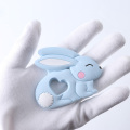 1pc Baby Teether Silicone Rabbit Beads Food Grade Bunny Teethers Nursing Teething Necklace Accessories Silicone Animal Teether