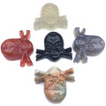 Natural crystal agate carved Skull Pendant natural stone Halloween Ghost Pendant