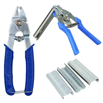 Multifunctional Hog Ring Plier Tool and 600pcs M Clips Chicken Mesh Cage Wire Fencing Crimping Solder Welding Repair Hand tool