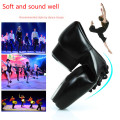 Leather Tap Dance Shoes for Children Boys Girls 3Years-15Y Students Lacing High-impact Aluminum Plate Taps Step dance Shoe 26-40