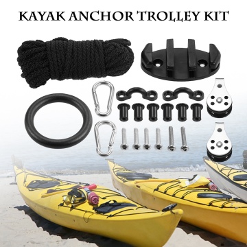 Kayak Accessories 21PCS Water Sports Kayak Canoe Anchor Trolley Kit Zig Zag Cleat Rigging Ring Pulleys Pad Eyes Well Nuts Screws