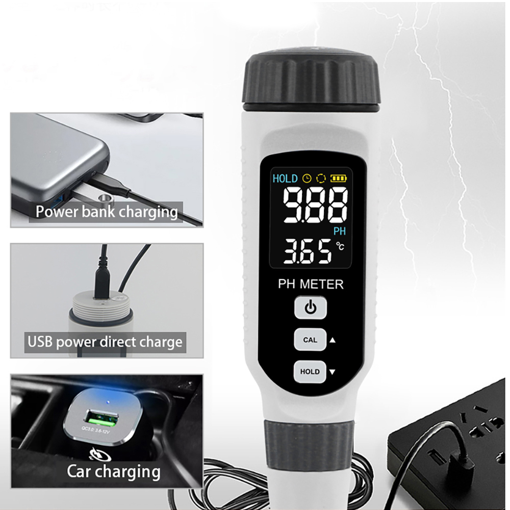 Professional Portable Pen Type PH Meter Water Quality Tester Acidometer for Aquarium Acidimeter PH include 3.7V lithium Battery