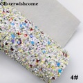 Glitterwishcome 21X29CM A4 Size Synthetic Leather, Chunky Glitter Leather, Faux PU Leather fabric Vinyl for Bows, GM050A