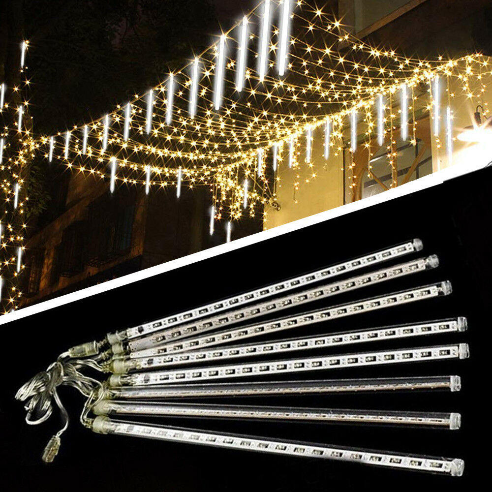 30cm 8 Tube Led String Lights Waterproof Shower Rain Christmas Light Tree Decorative Lights Wedding Party Decoration