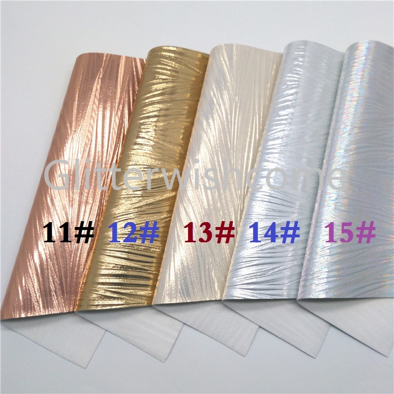 Glitterwishcome 21X29CM A4 Size Vinyl For Bows Wrinkle Embossed Synthetic Leather Faux Leather Sheets for Bows, GM695A