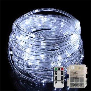 100 LED Rope Lights Indoor Outdoor Lights USB Powered Twinkle Tube Fairy Lights with Remote for Wedding Christmas Party Decors